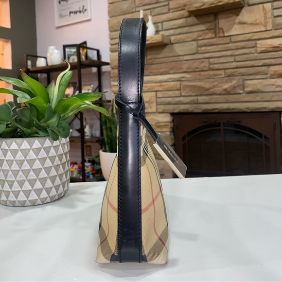 ❤️ authentic Burberry Tan and Black Shoulder Bag with Classic Plaid Design - Picture 6 of 15